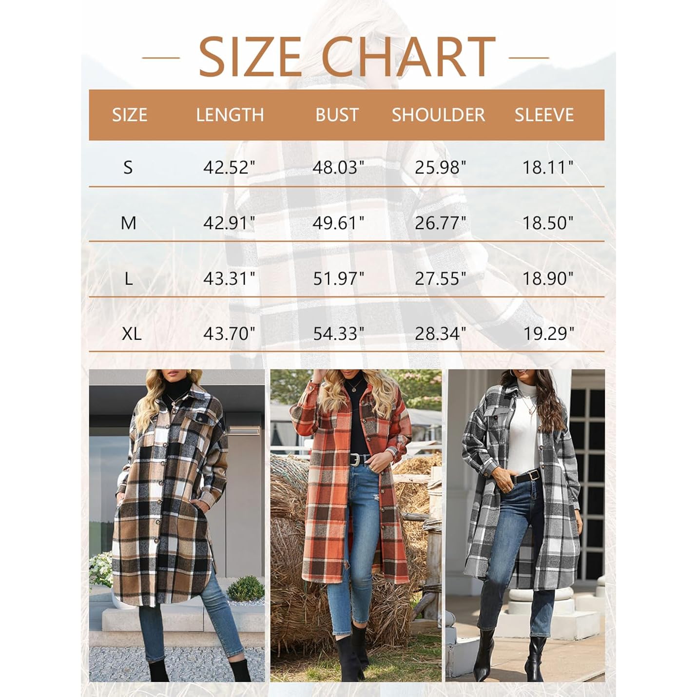 SKIKYAN Dam Fall Flannel Plaid Shacket Jacket oversized - Image 5