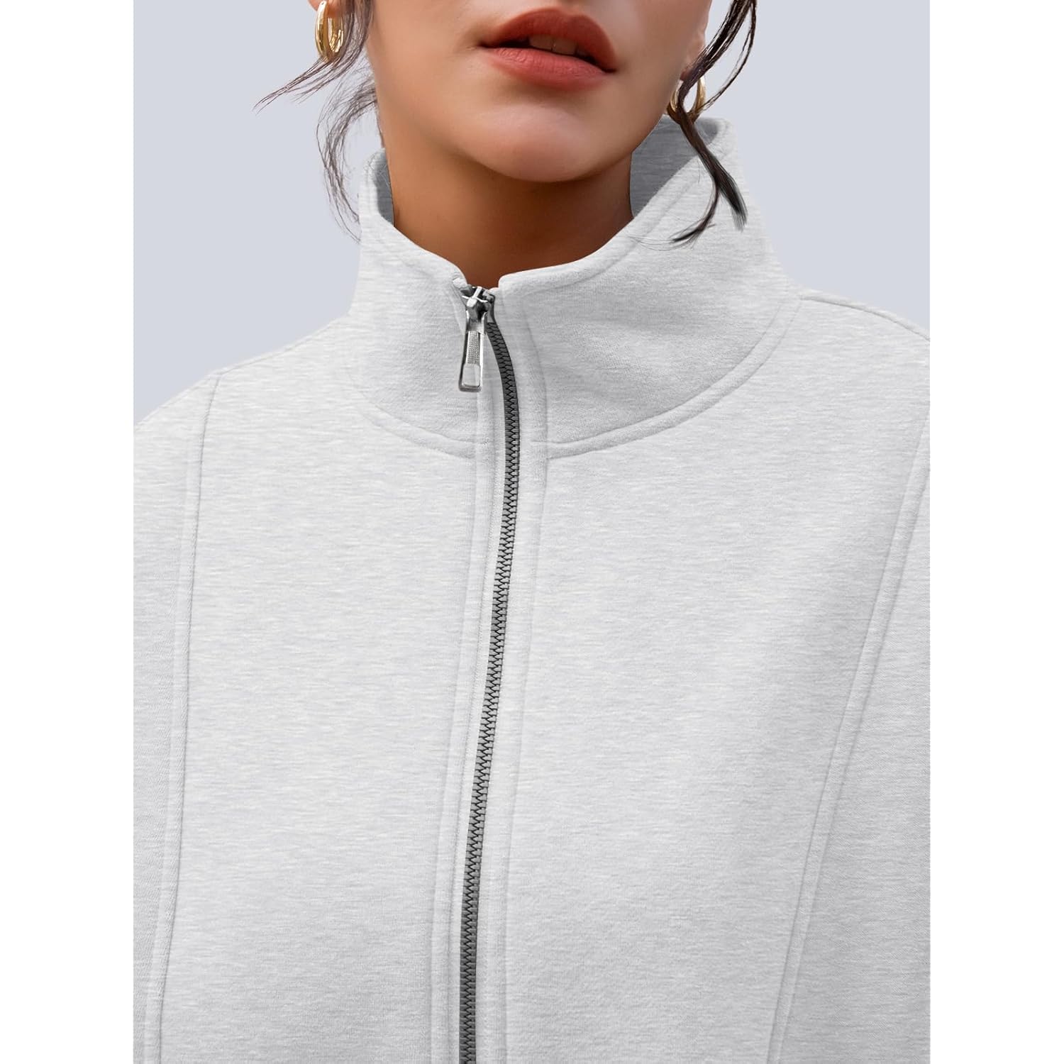 AUTOMET Dam Quarter dragkedja oversized sweatshirt Teen fleece - Image 5