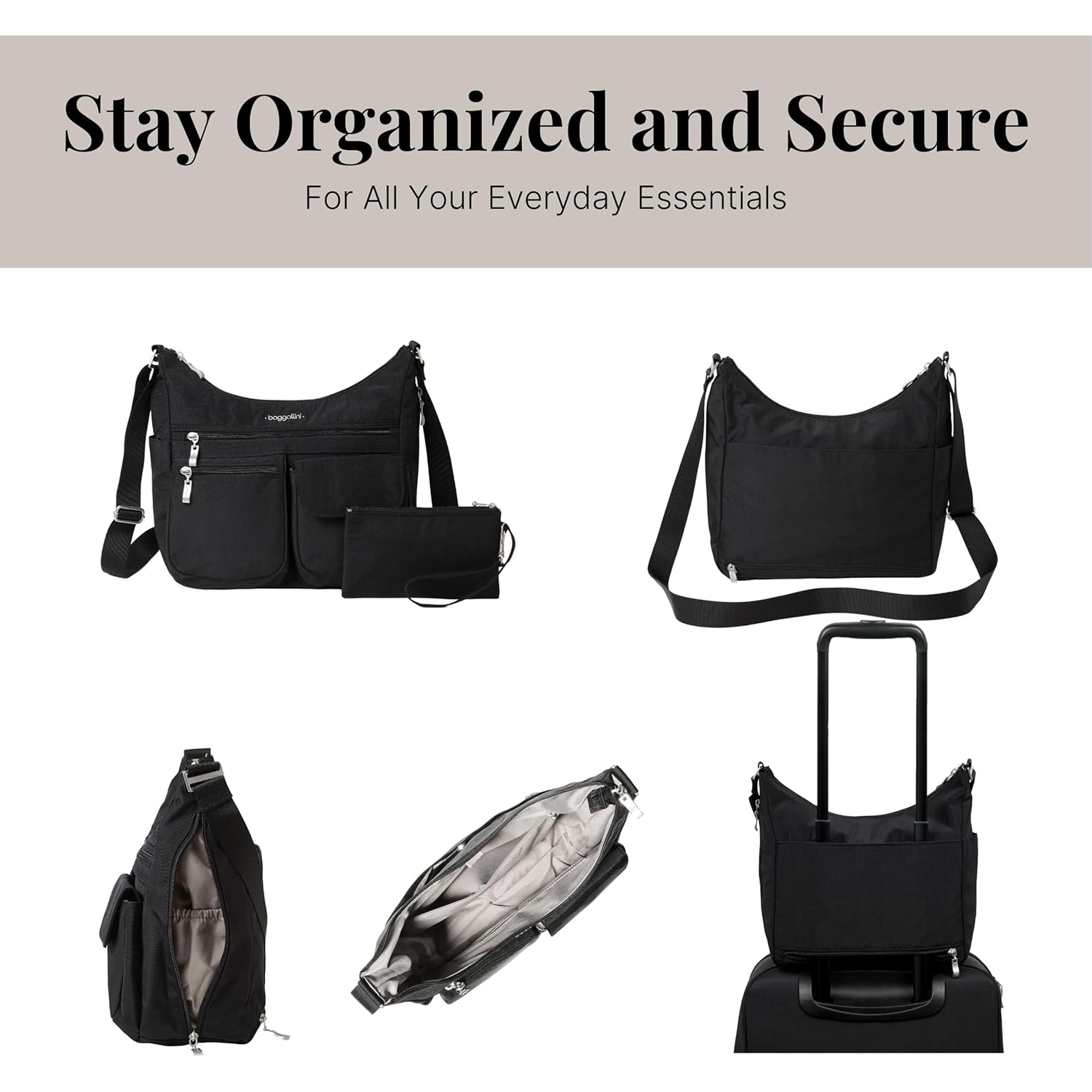 Baggallini Everywhere Bagg crossbody Women 11x9 Lightweight Nylon - Image 5