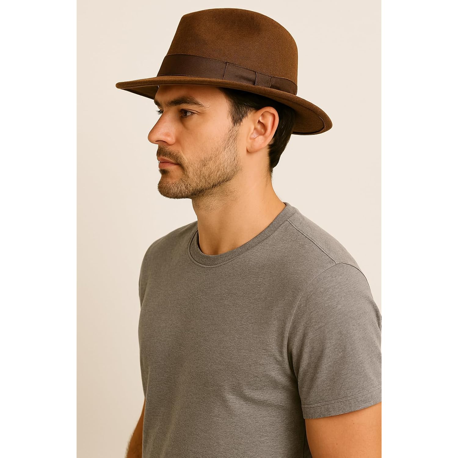 Loxdonz Adult brun fedora hatt - Cosplay Halloween - Image 7