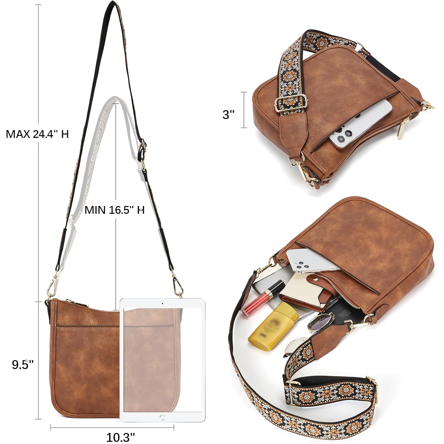BOSTANTEN crossbody Bags for Women Trendy Vegan läder - Image 3