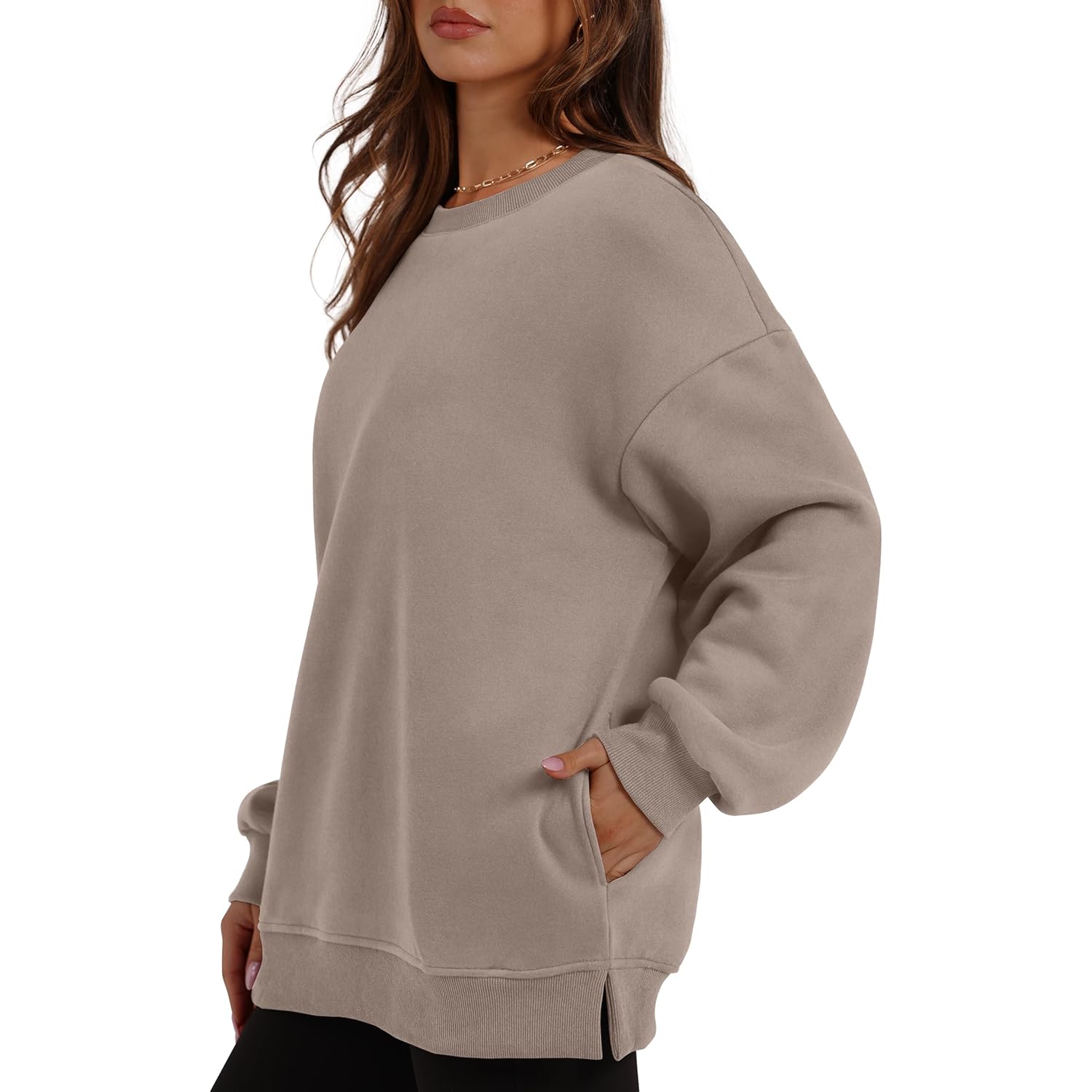 WIHOLL Dam oversized sweatshirt Crewneck Long Sleeve Tops - Image 3