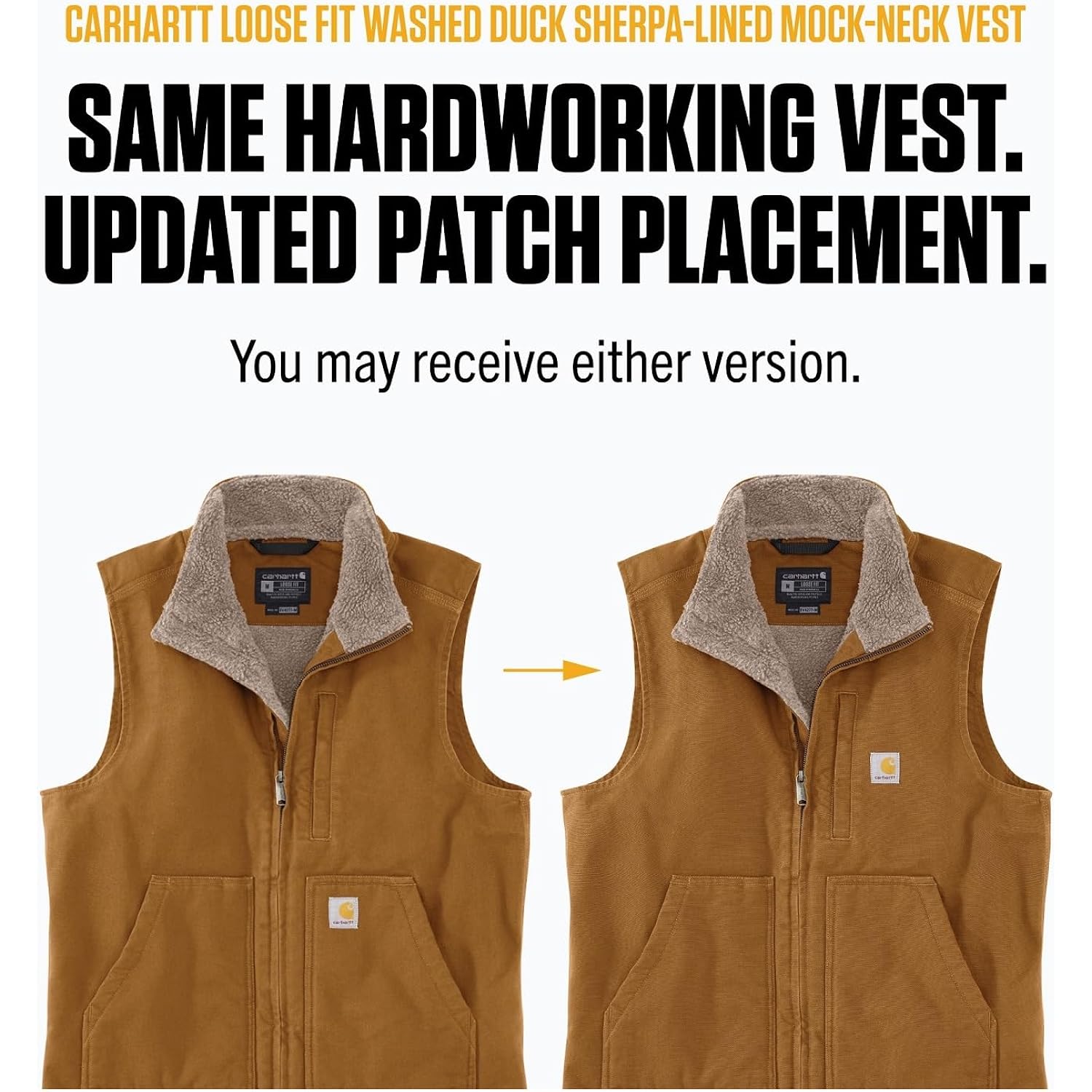 Carhartt Herr 104277 Washed Duck Mock Neck Vest - Image 5