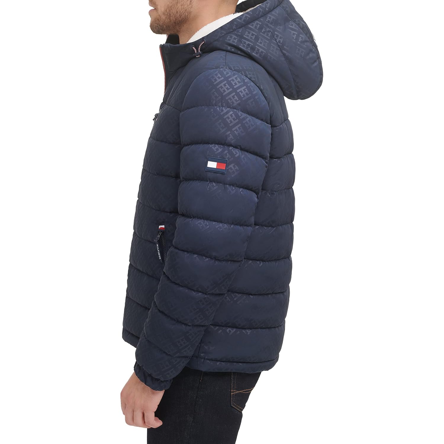Tommy Hilfiger Herr Midweight Sherpa Lined Hooded vattenavvisande - Image 3