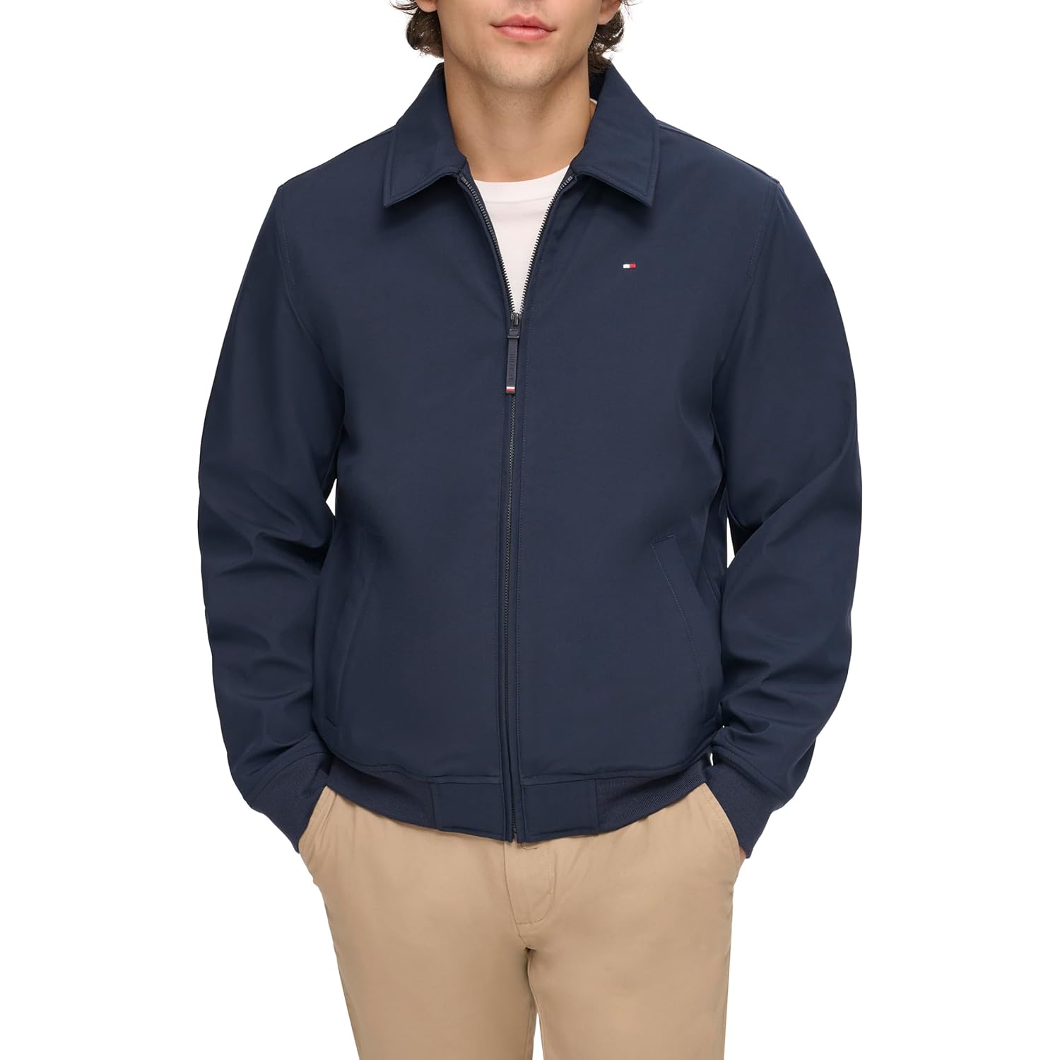 Tommy Hilfiger Herr lättvikts vattenavvisande Varsity bomber jacka - Image 2