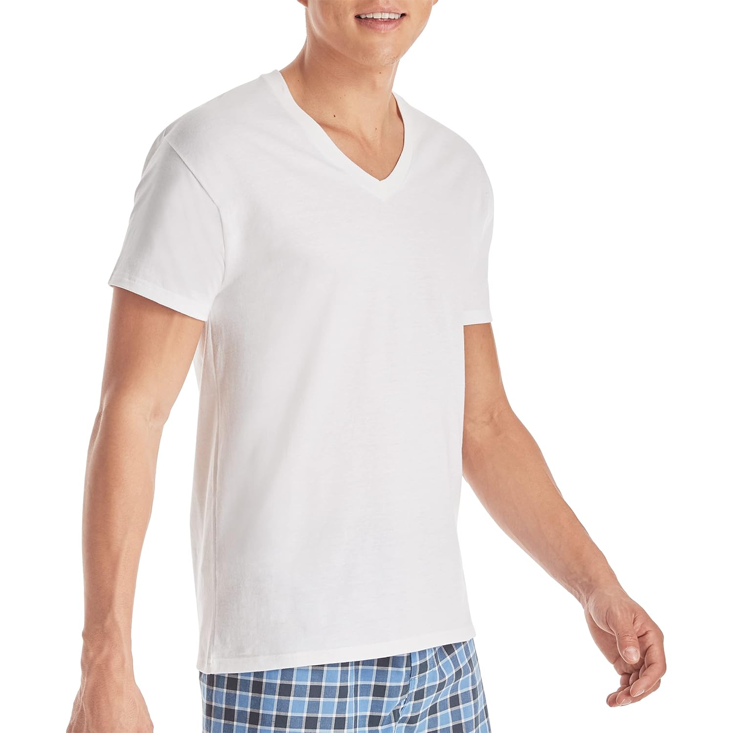 Hanes Herr Hanes Herr V-Neck Undershirt, Cotton Moisture-Wicking - Image 4