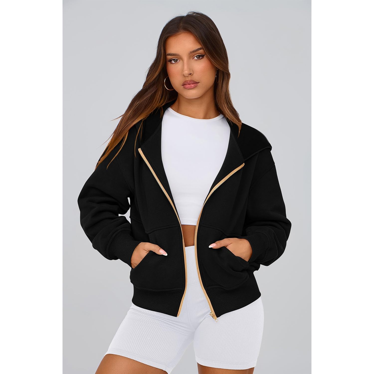 PRETTYGARDEN hoodie for Dam sweatshirt dragkedja hoodie Fall - Image 5