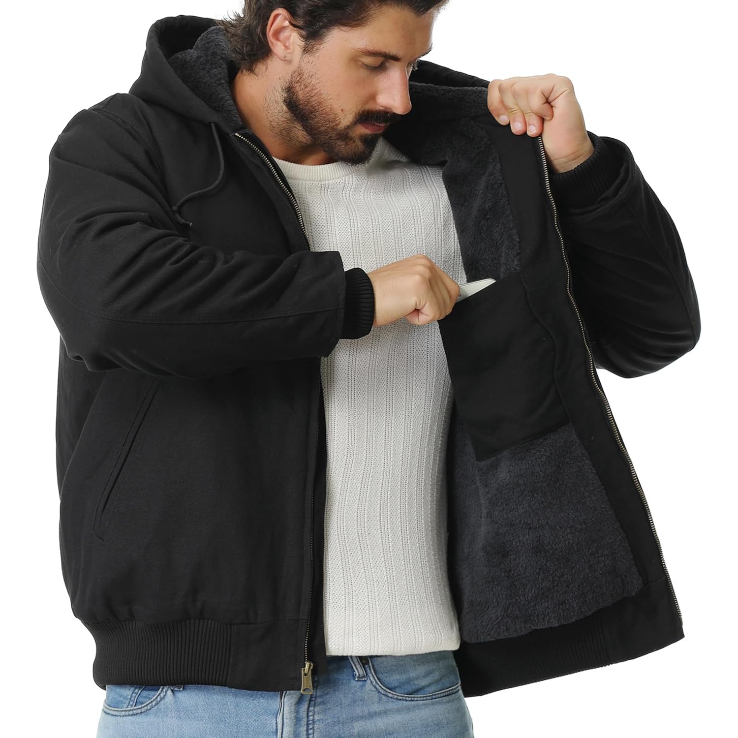 Herr Work rock Washed Duck Fleece Lined Waterproof - Image 4