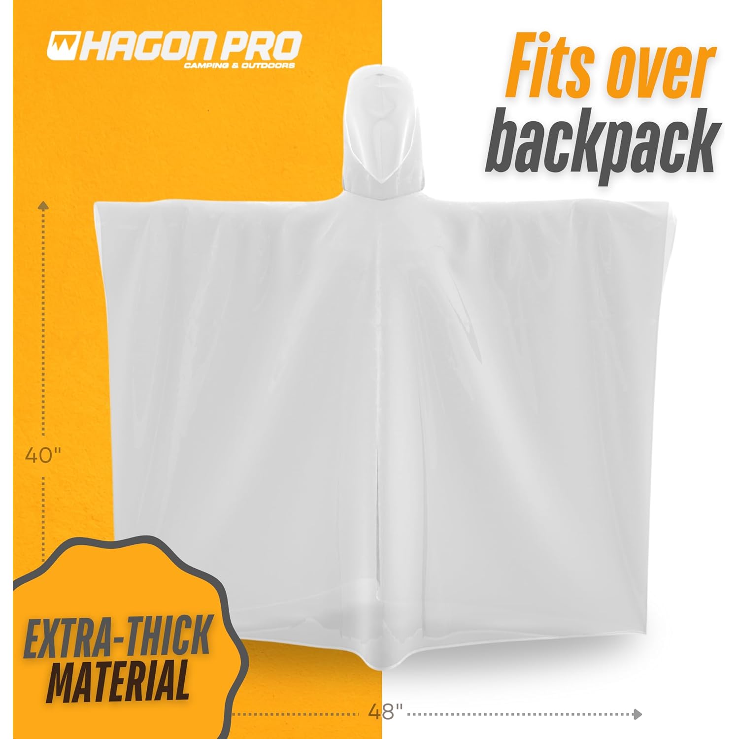 Hagon PRO Disposable Rain Ponchos for Adults (5 - Image 6