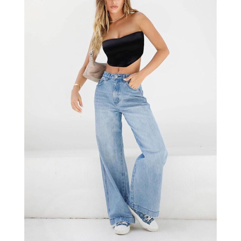 EMMIOL Dam 2025 wide leg jeans Distress Mid