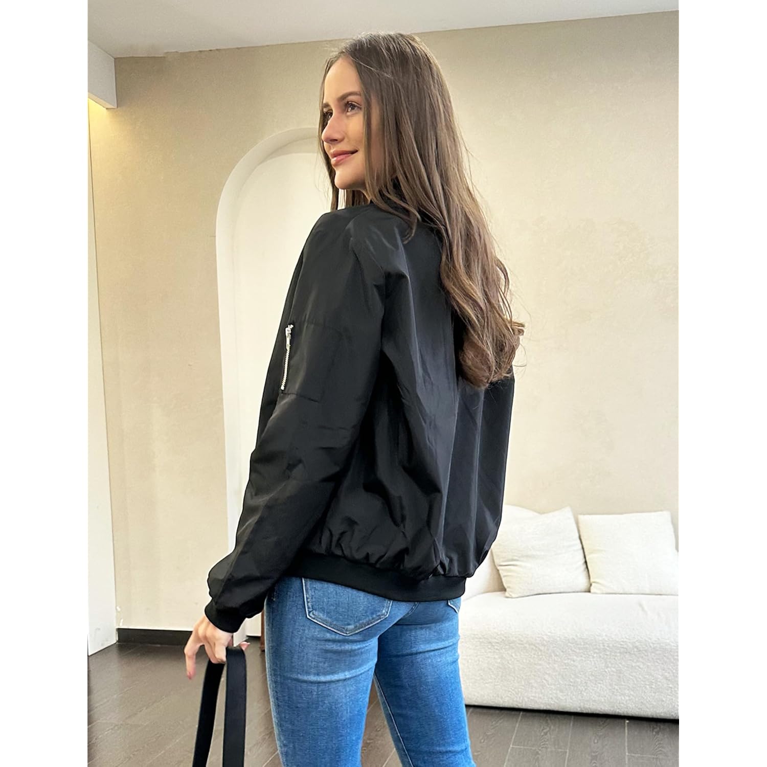 Zeagoo Dam bomber jacka Casual kappa Zip Up - Image 4