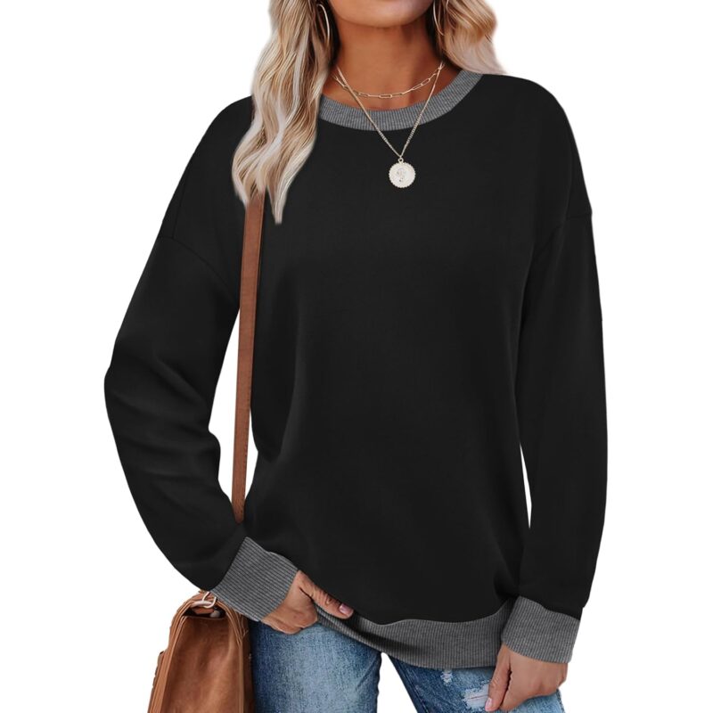Saloogoe sweatshirt for Dam Crewneck Long Sleeve Loose