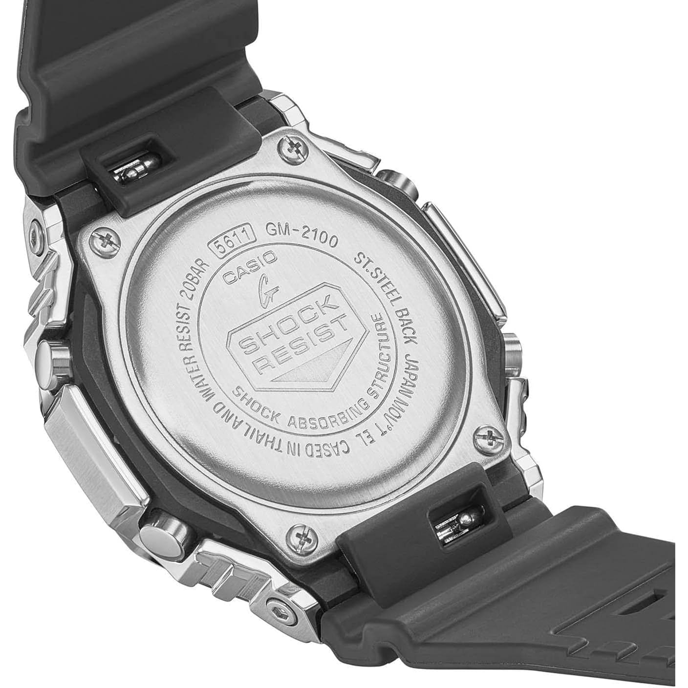 G-Shock Casio Metal Covered Octagonal svart Resin Band - Image 6