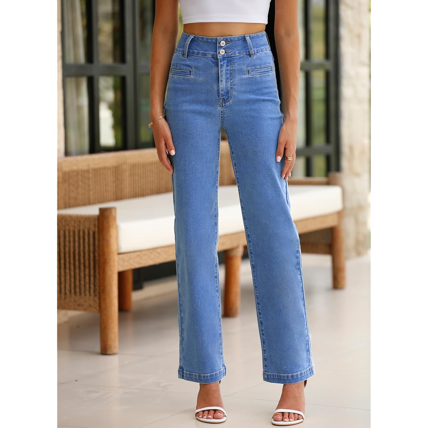 Sidefeel Dam jeans High Waisted straight Leg Stretchy - Image 3
