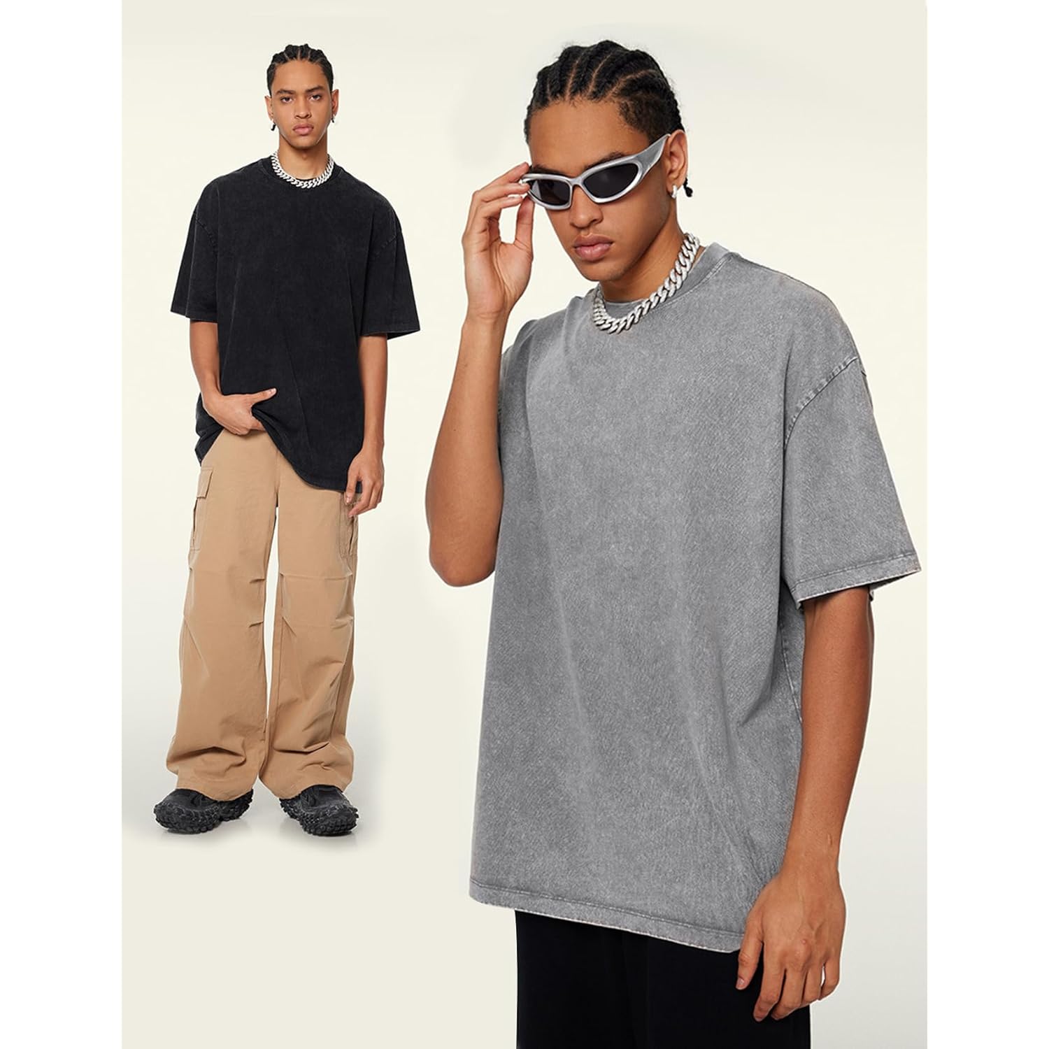 Arssm 3 Pack Men oversized t‑shirt Vintage t‑shirt - Image 5
