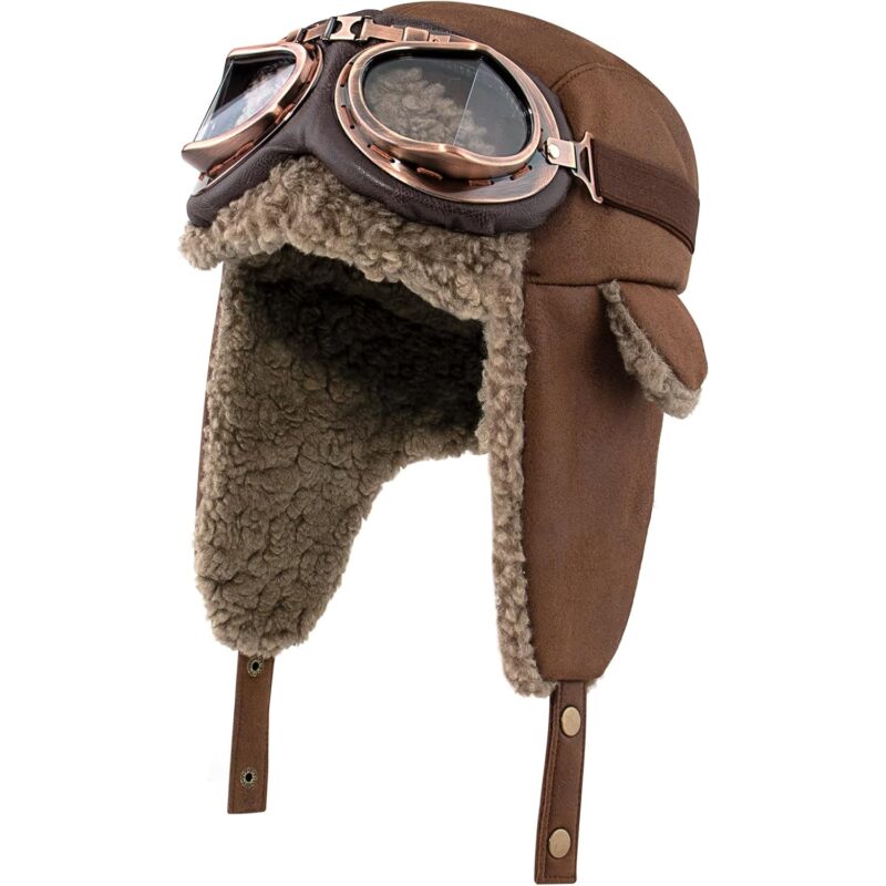 Peicees Aviator hatt and Goggles for Adult Kids