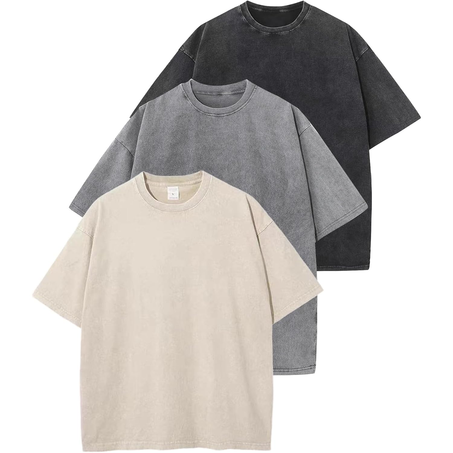 Arssm 3 Pack Men oversized t‑shirt Vintage t‑shirt