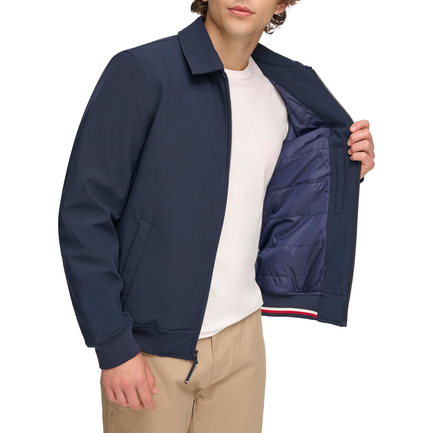 Tommy Hilfiger Herr lättvikts vattenavvisande Varsity bomber jacka - Image 5