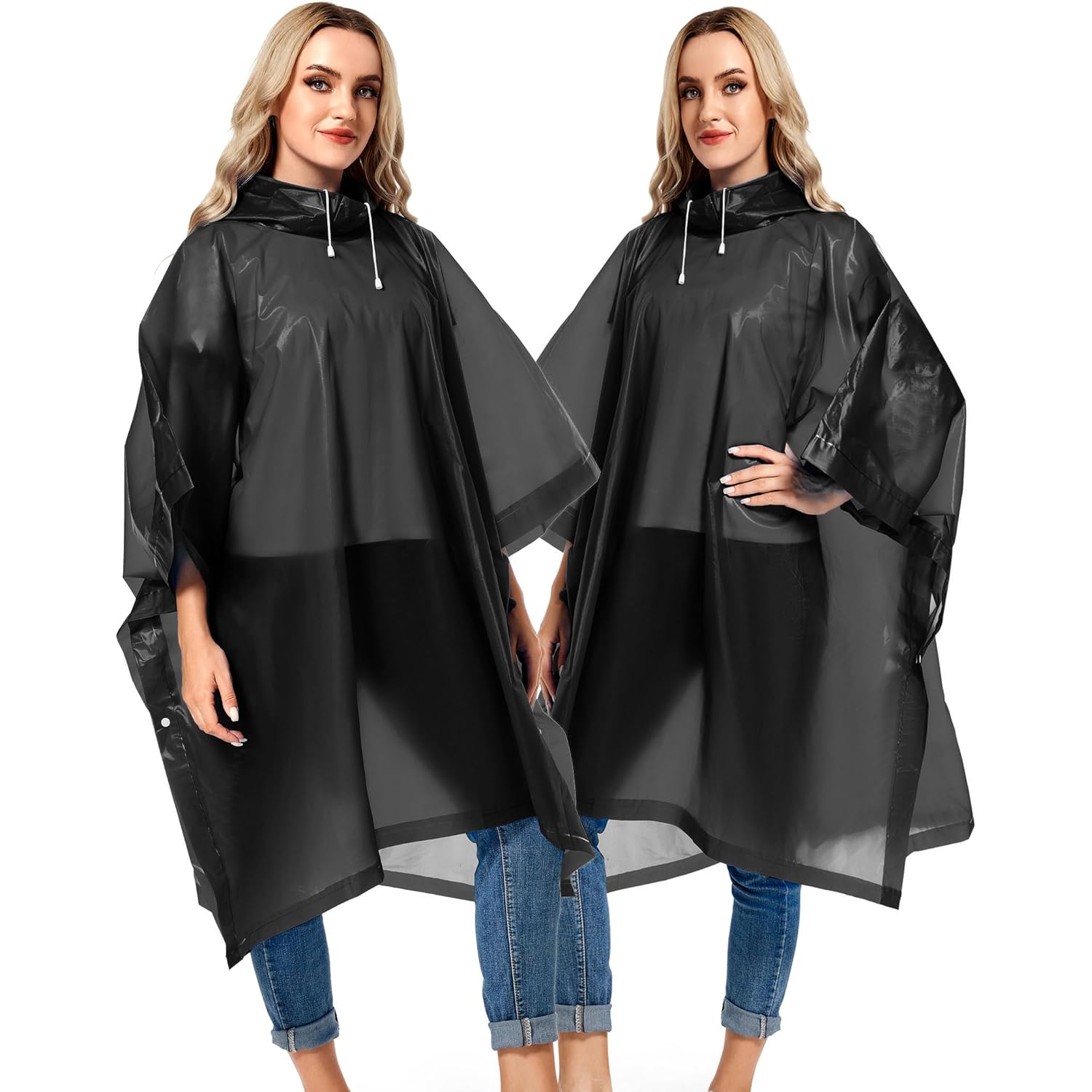 2 Pack Rain Ponchos for Adults Reusable - - Image 7