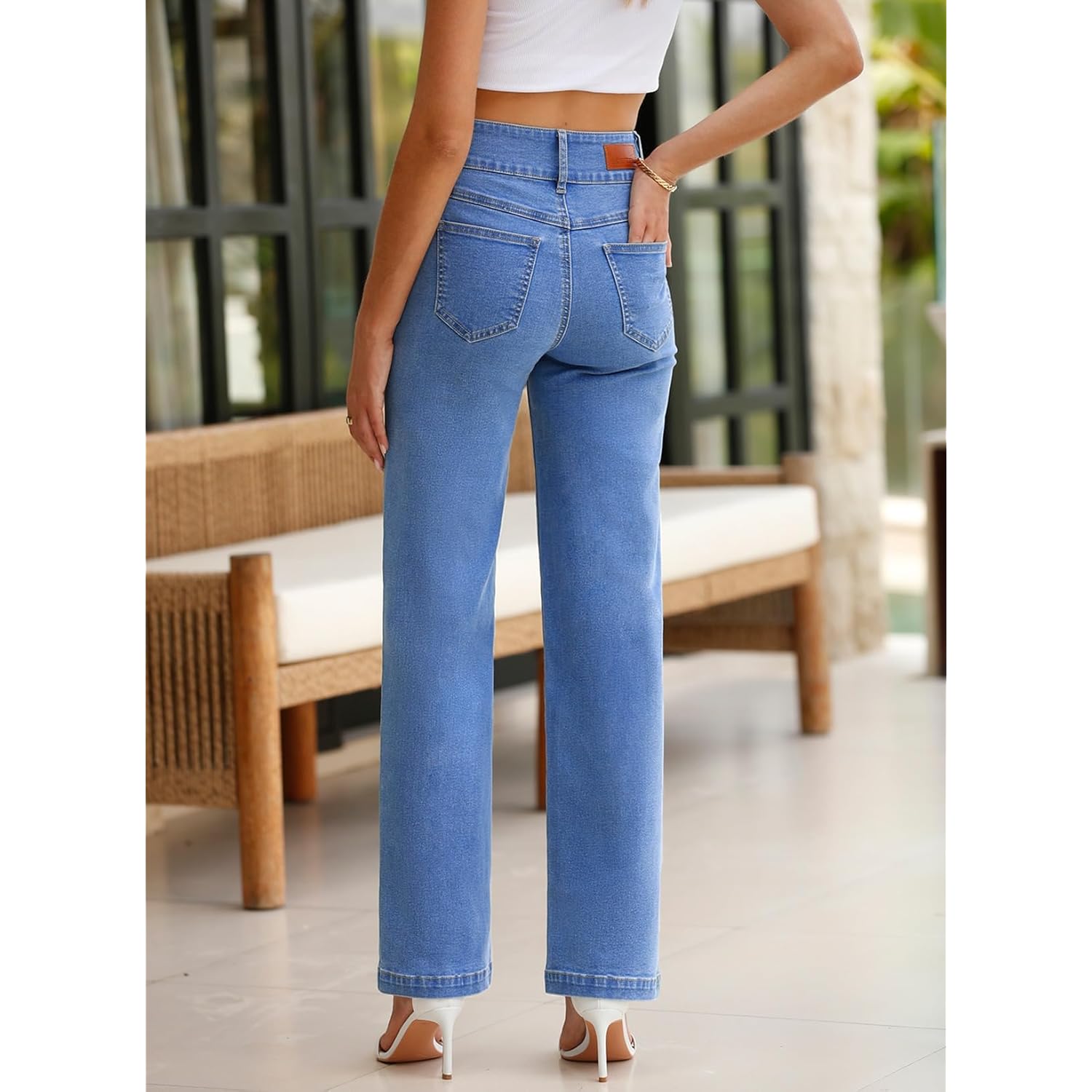 Sidefeel Dam jeans High Waisted straight Leg Stretchy - Image 4