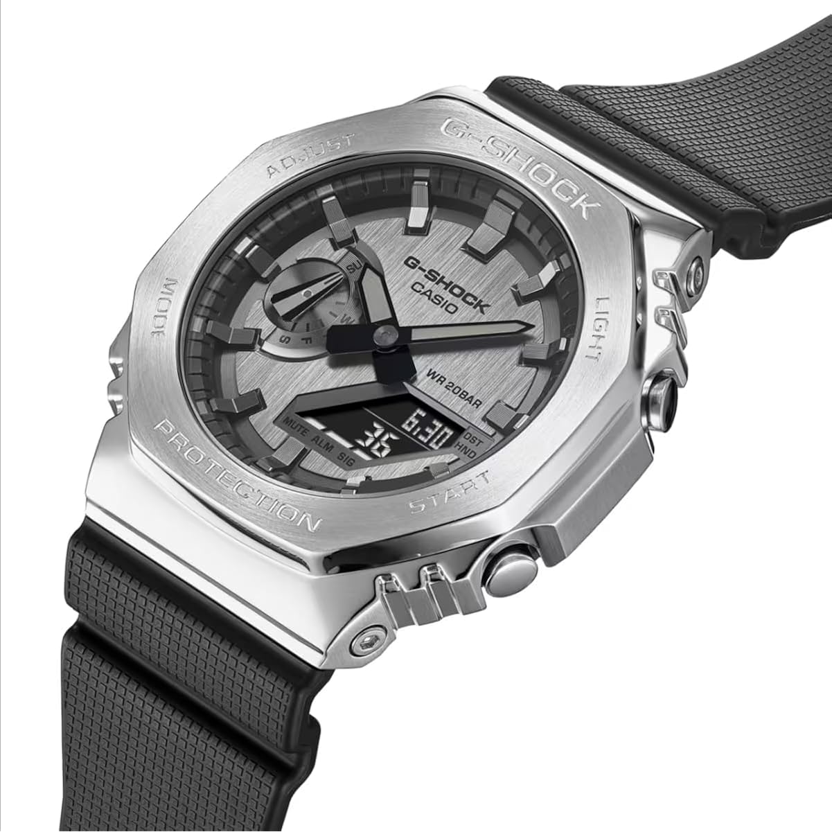 G-Shock Casio Metal Covered Octagonal svart Resin Band - Image 3