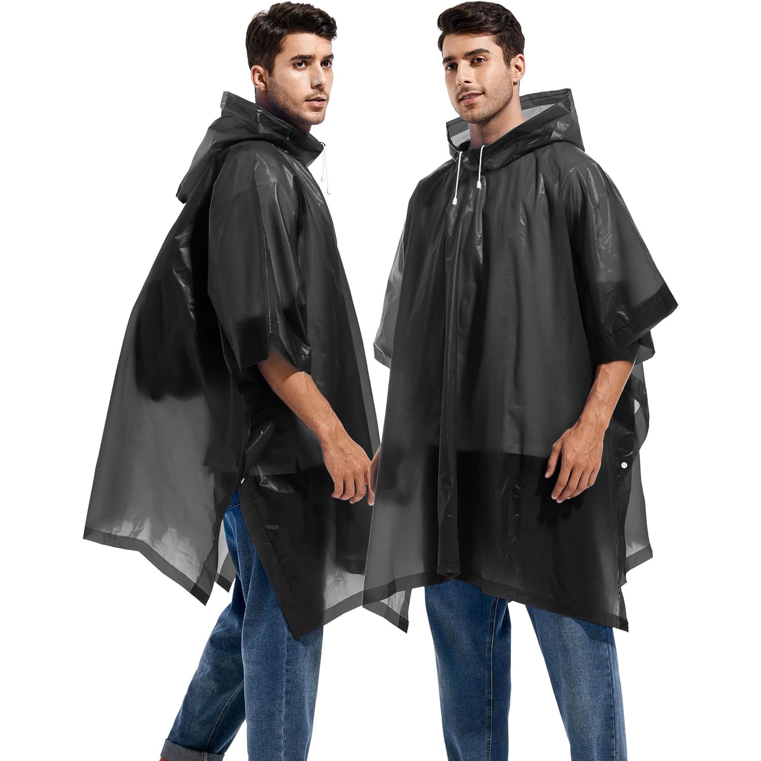 2 Pack Rain Ponchos for Adults Reusable - - Image 2