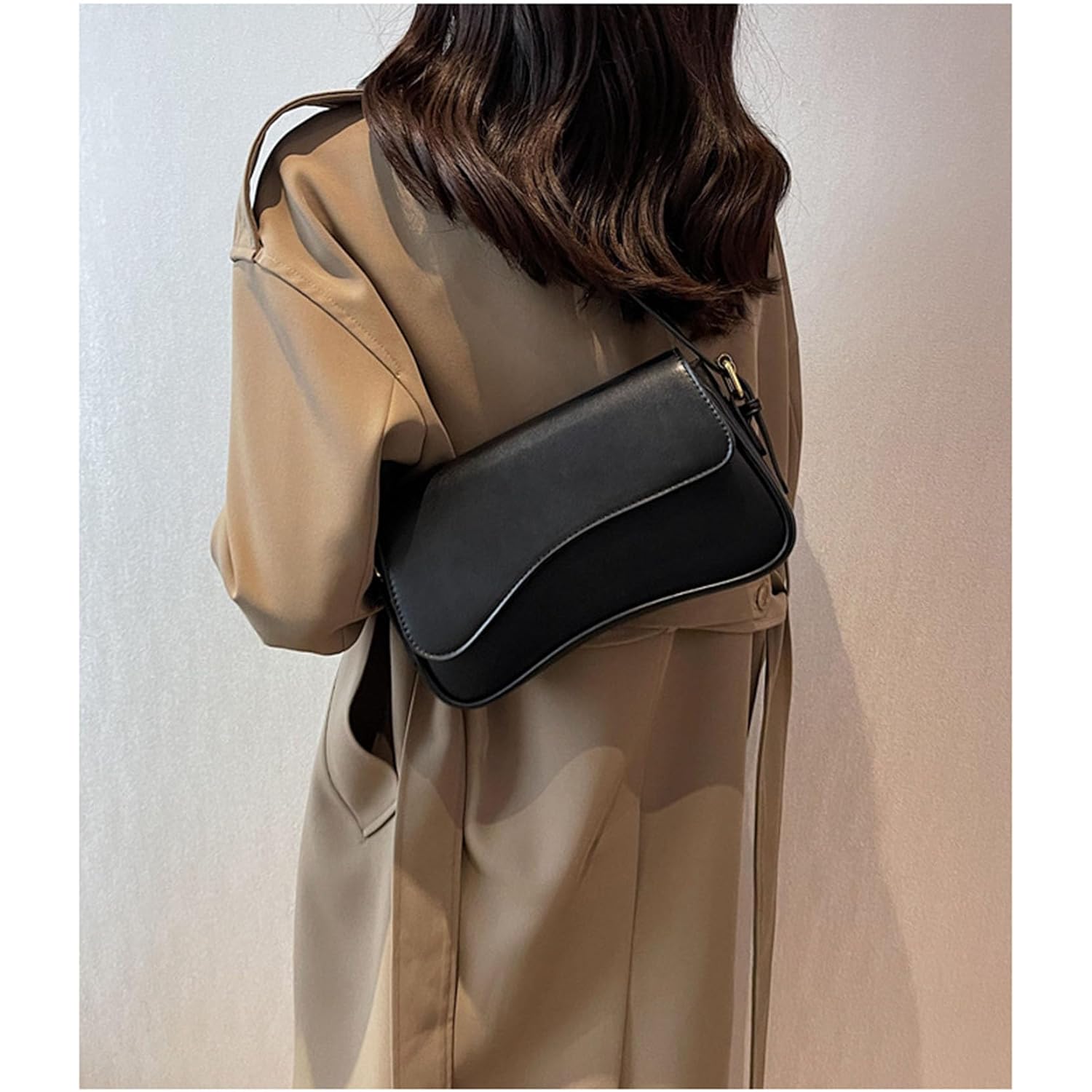 Axelväska for Women Y2K Trendy Purse Vegan läder - Image 4