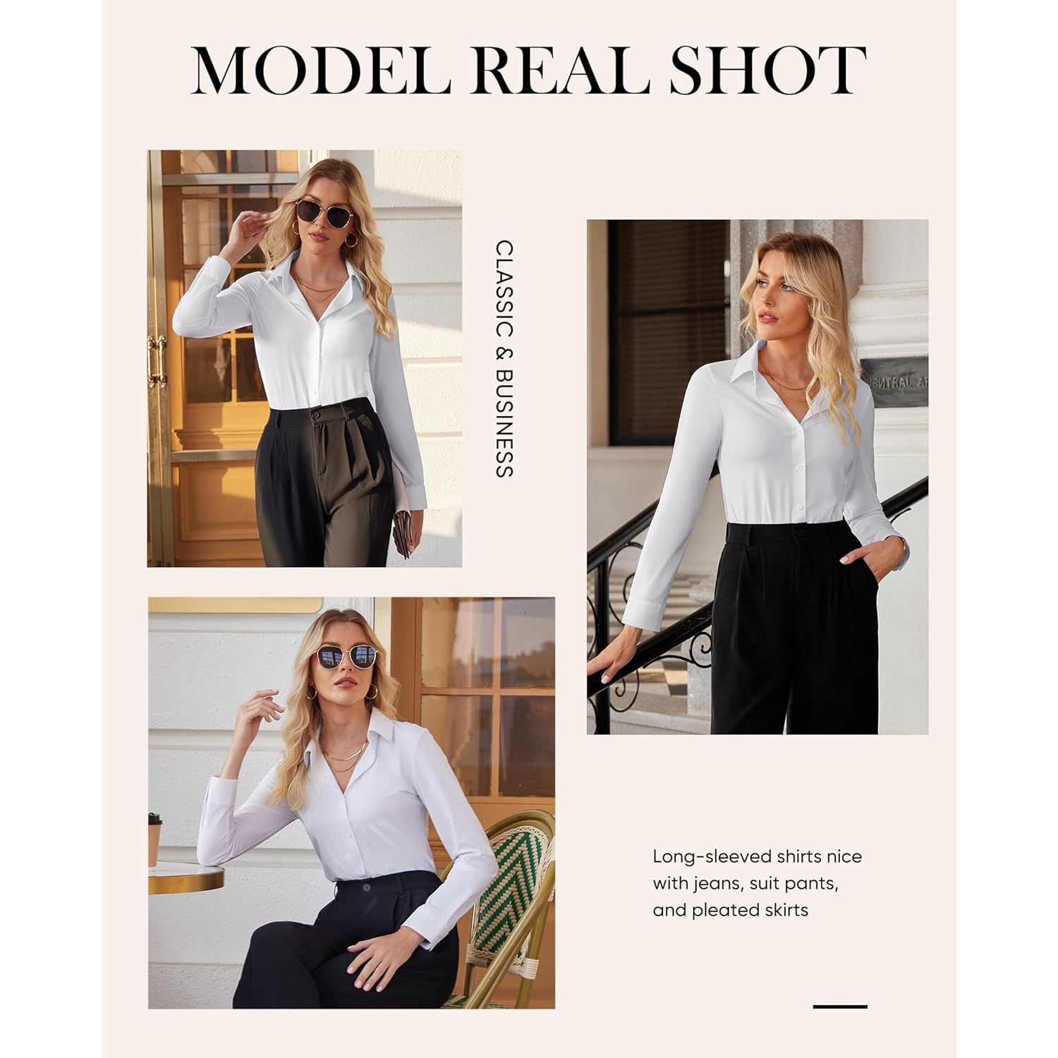 Siliteelon knäppning skjorta for Dam slim fit långärmad - Image 7