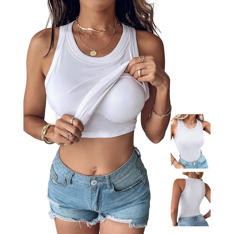 CHICME Dam Built-in Bra linne topp ärmlös Casual