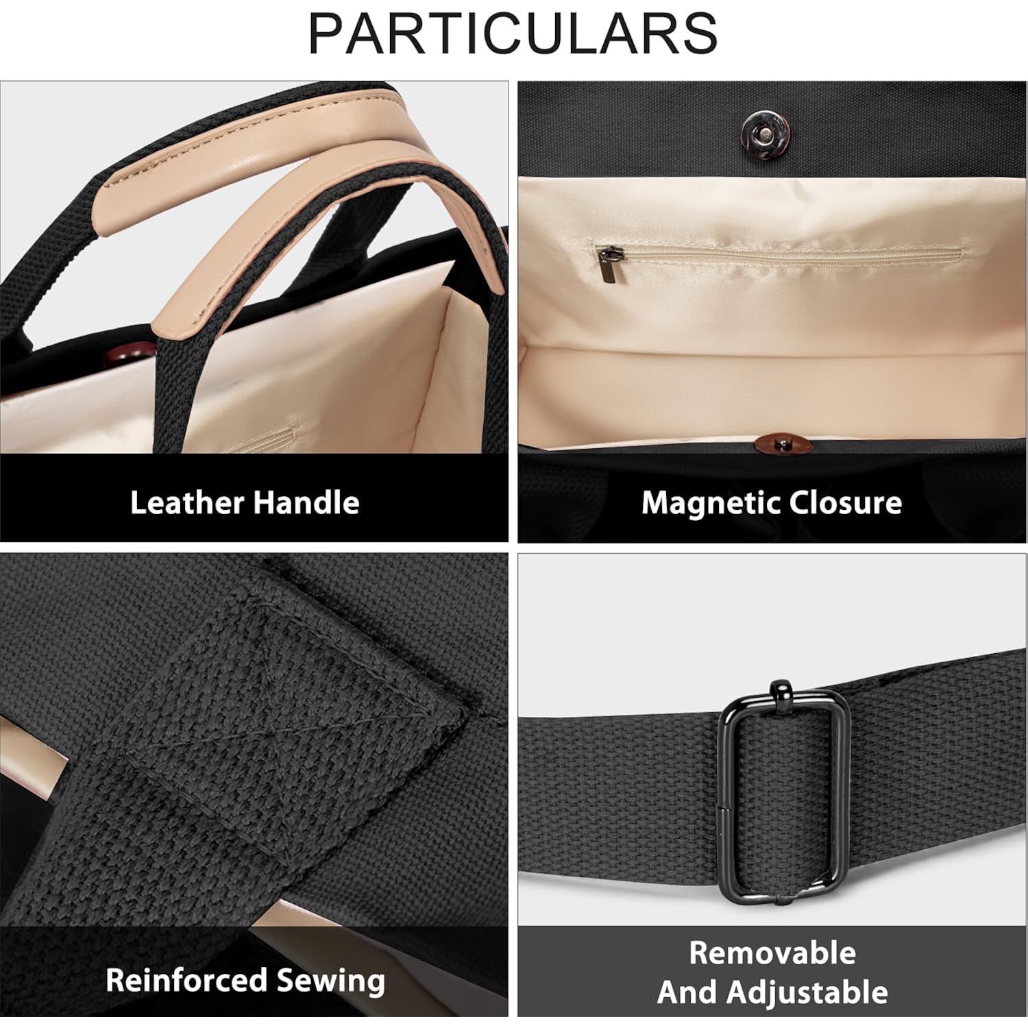 Shopper Bags for Women Canvas shopper Purse crossbody - Image 5