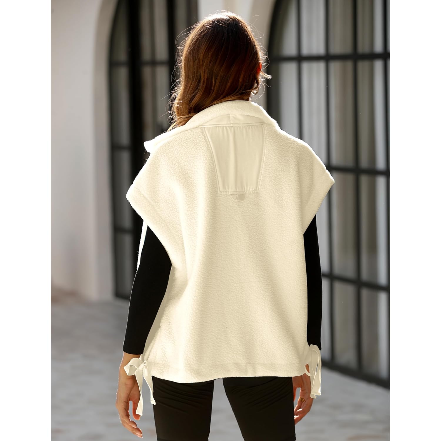 OPCAKM Dam Fuzzy Fleece väst oversized Sleeveless Sherpa - Image 4