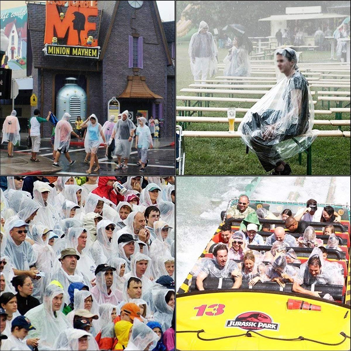 Rain Ponchos,with Drawstring Hood (10 Pack) Emergency Disposable - Image 6