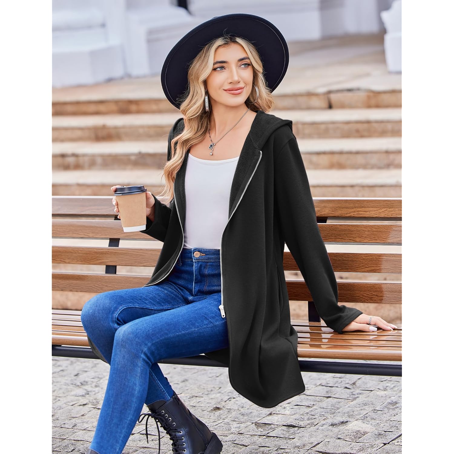 Zeagoo Dam Fall Jacket 2025 dragkedja hoodie Long - Image 6