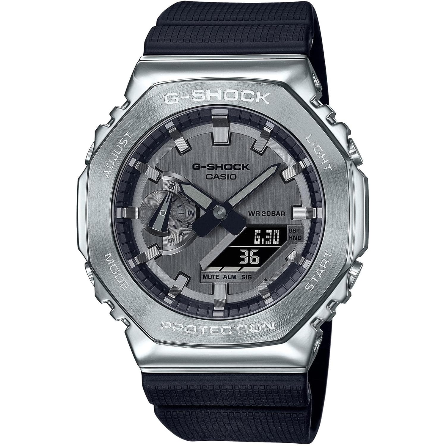 G-Shock Casio Metal Covered Octagonal svart Resin Band