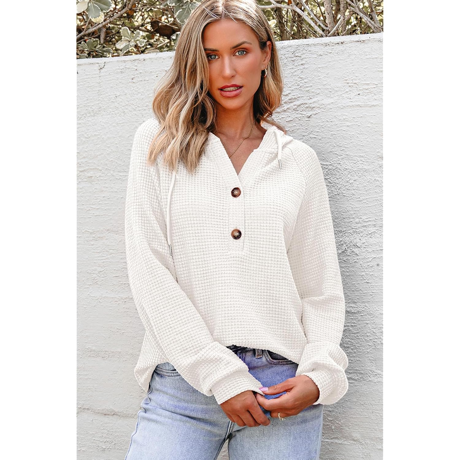 Dokotoo hoodie for Dam Waffle Knit Long Sleeve - Image 5