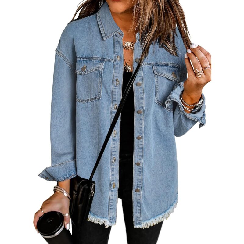 Dokotoo Dam oversized denim jacka Casual Long Sleeve