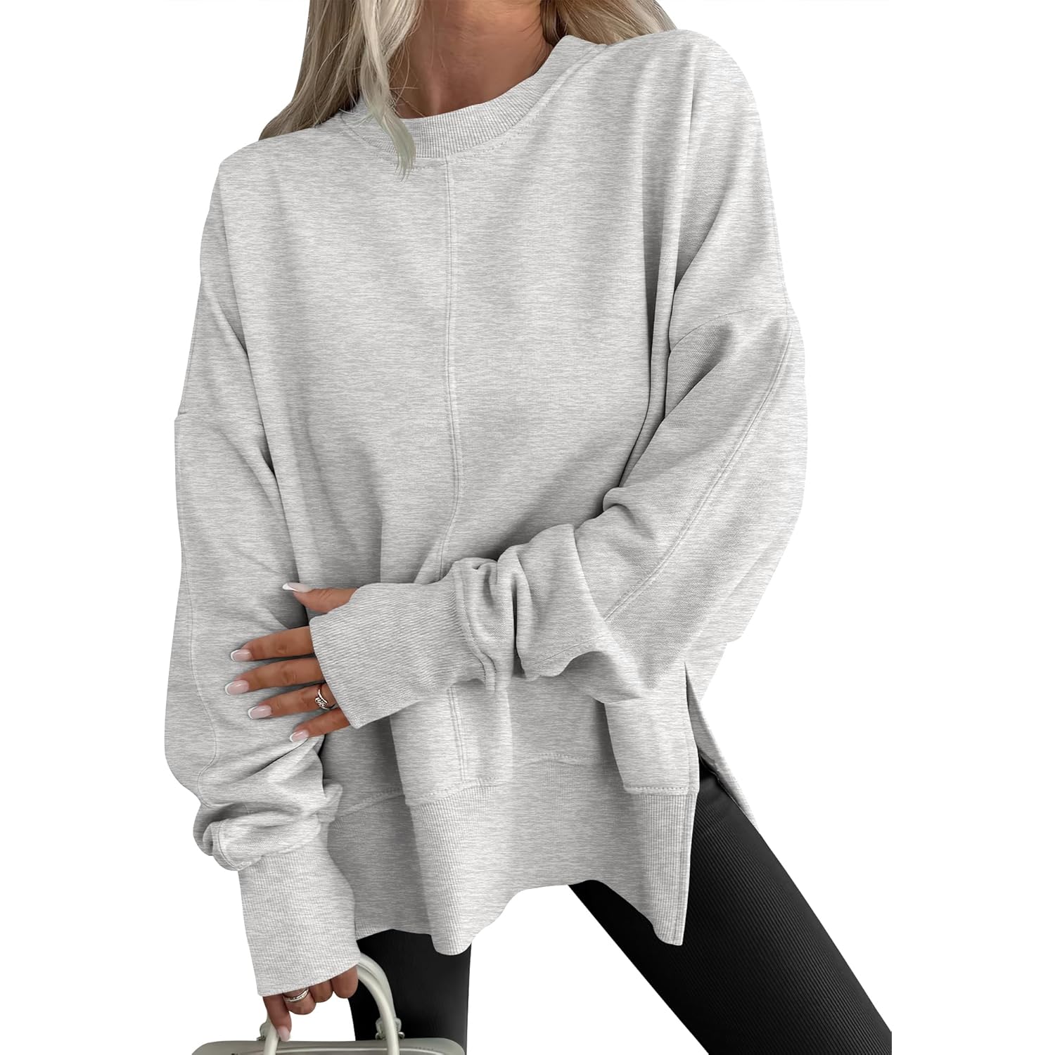 ANRABESS Dam oversized sweatshirt Thumbhole Long Sleeve hoodie