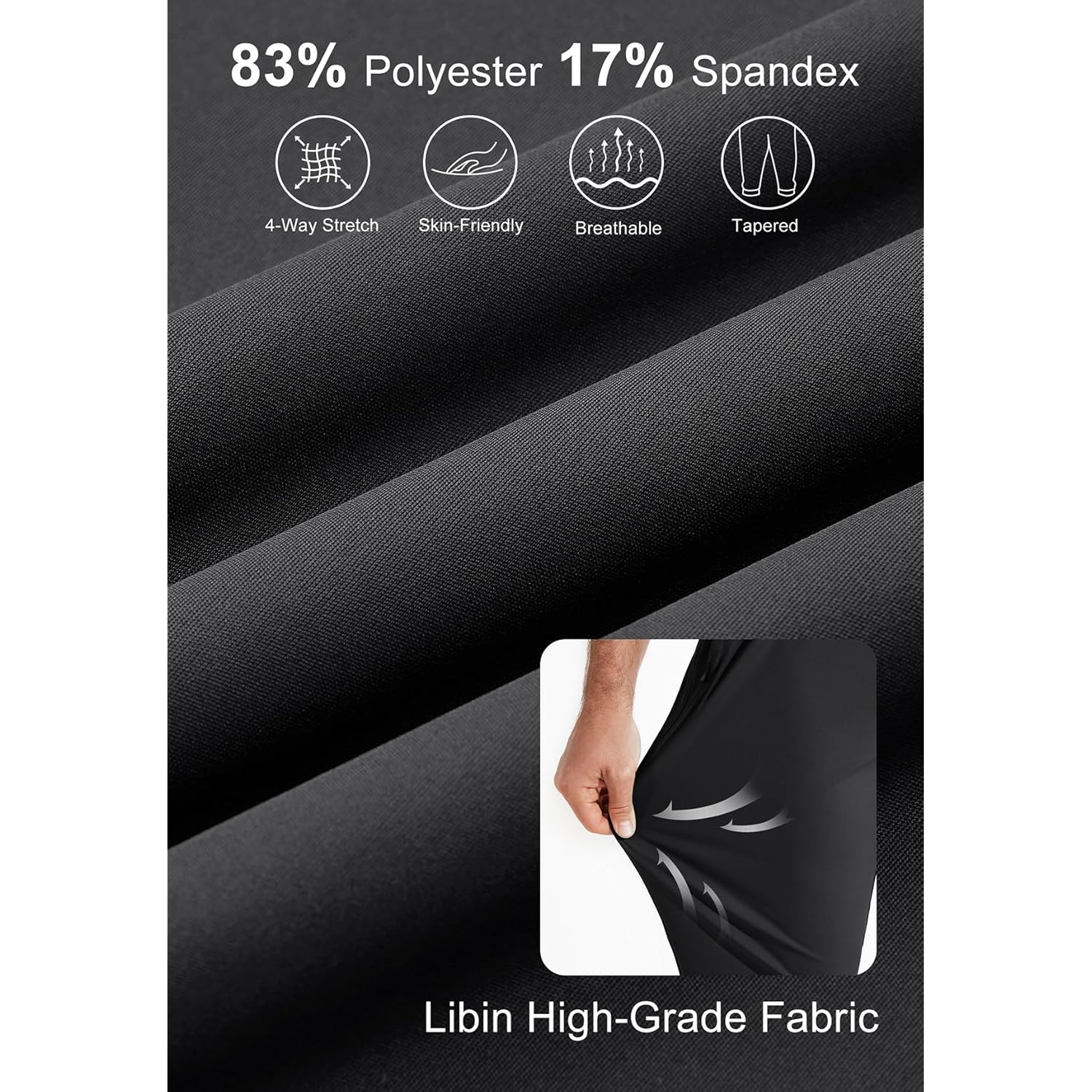 Libin Herr Golf Pants joggers Lightweight 3 Pockets - Image 4