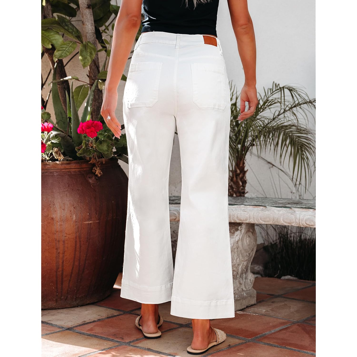 Luvamia wide leg jeans for Women Trendy High - Image 3