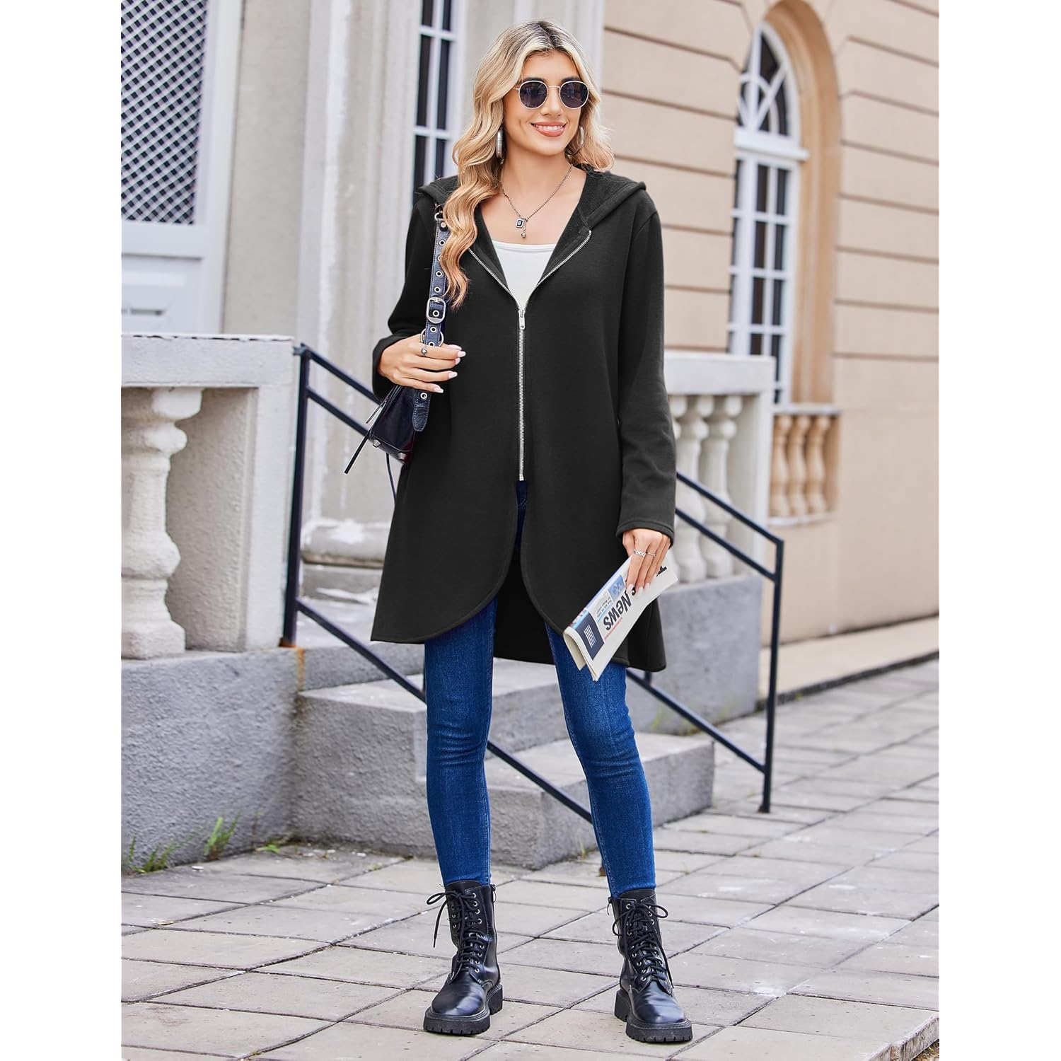 Zeagoo Dam Fall Jacket 2025 dragkedja hoodie Long - Image 7