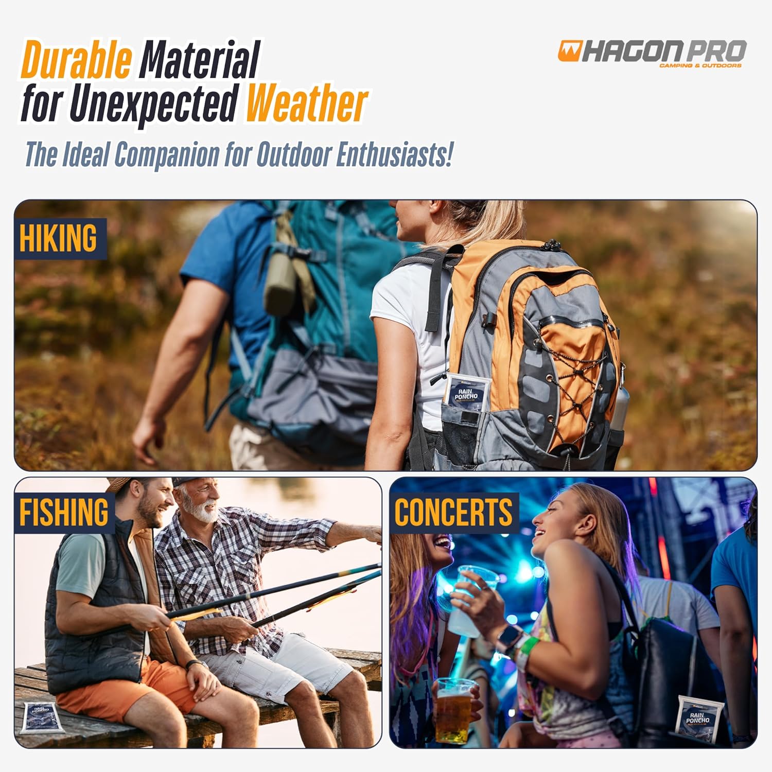 Hagon PRO Disposable Rain Ponchos for Adults (5 - Image 8