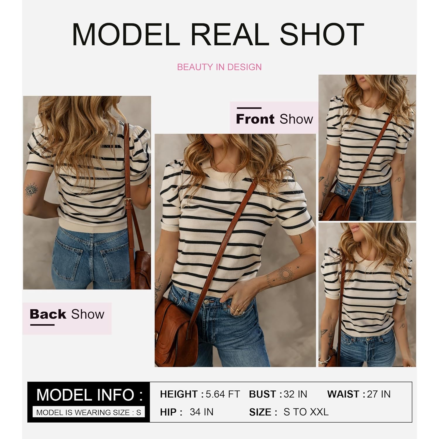 Dokotoo Dam Short Puff Sleeve Knit topp 2025 - Image 2