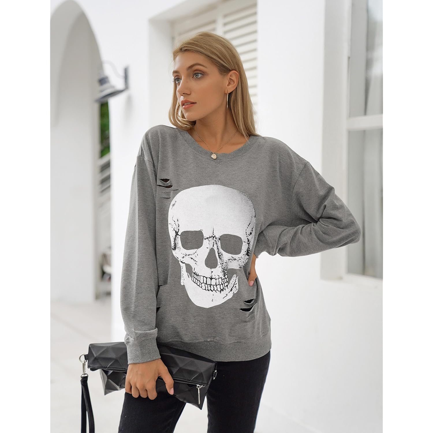 Blooming Jelly Dam Halloween sweatshirt Skull Graphic T - Image 2