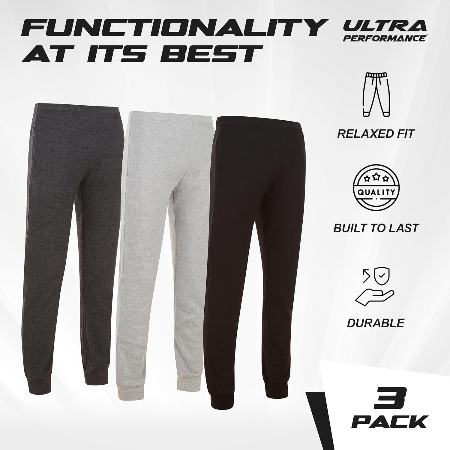 Ultra Performance 3 Pack Herr Lightweight joggers for - Image 5