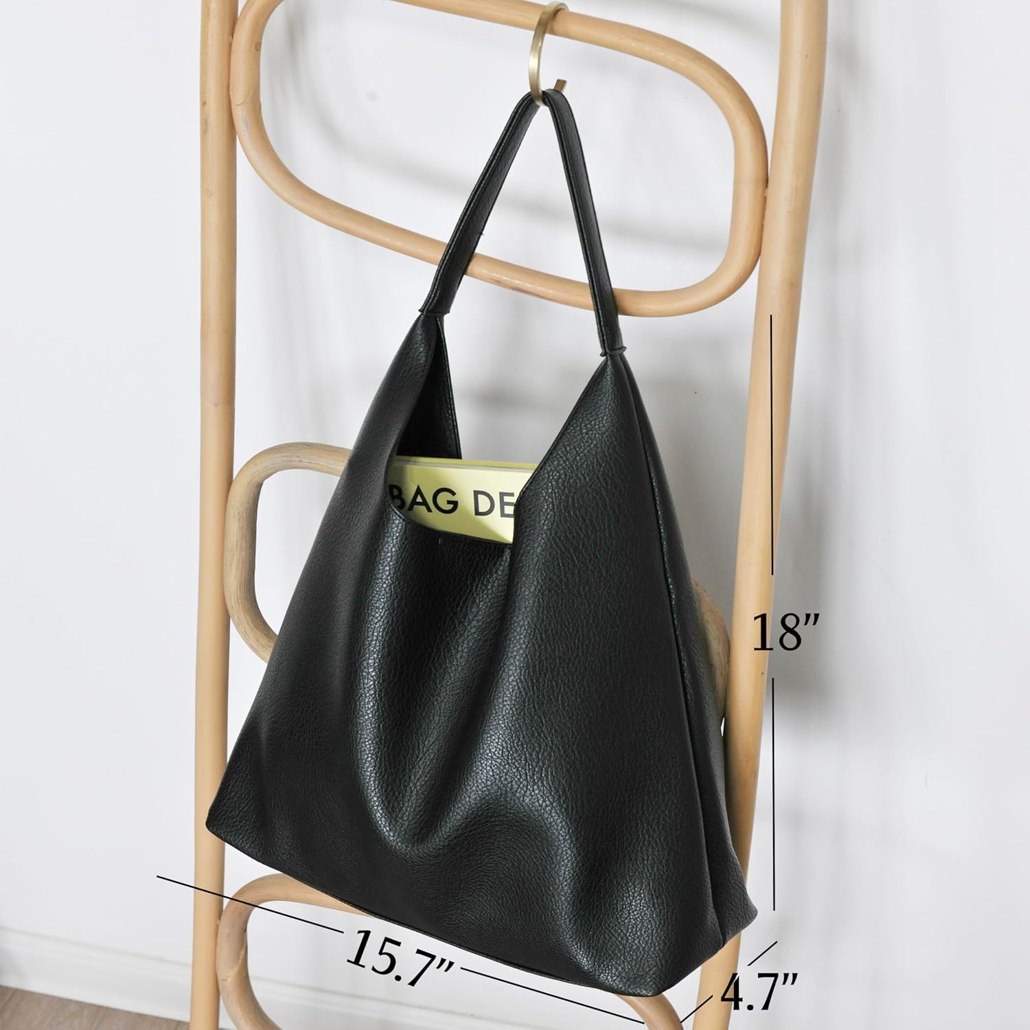 Hobo Bags for Women Soft Vegan läder Shoulder - Image 4