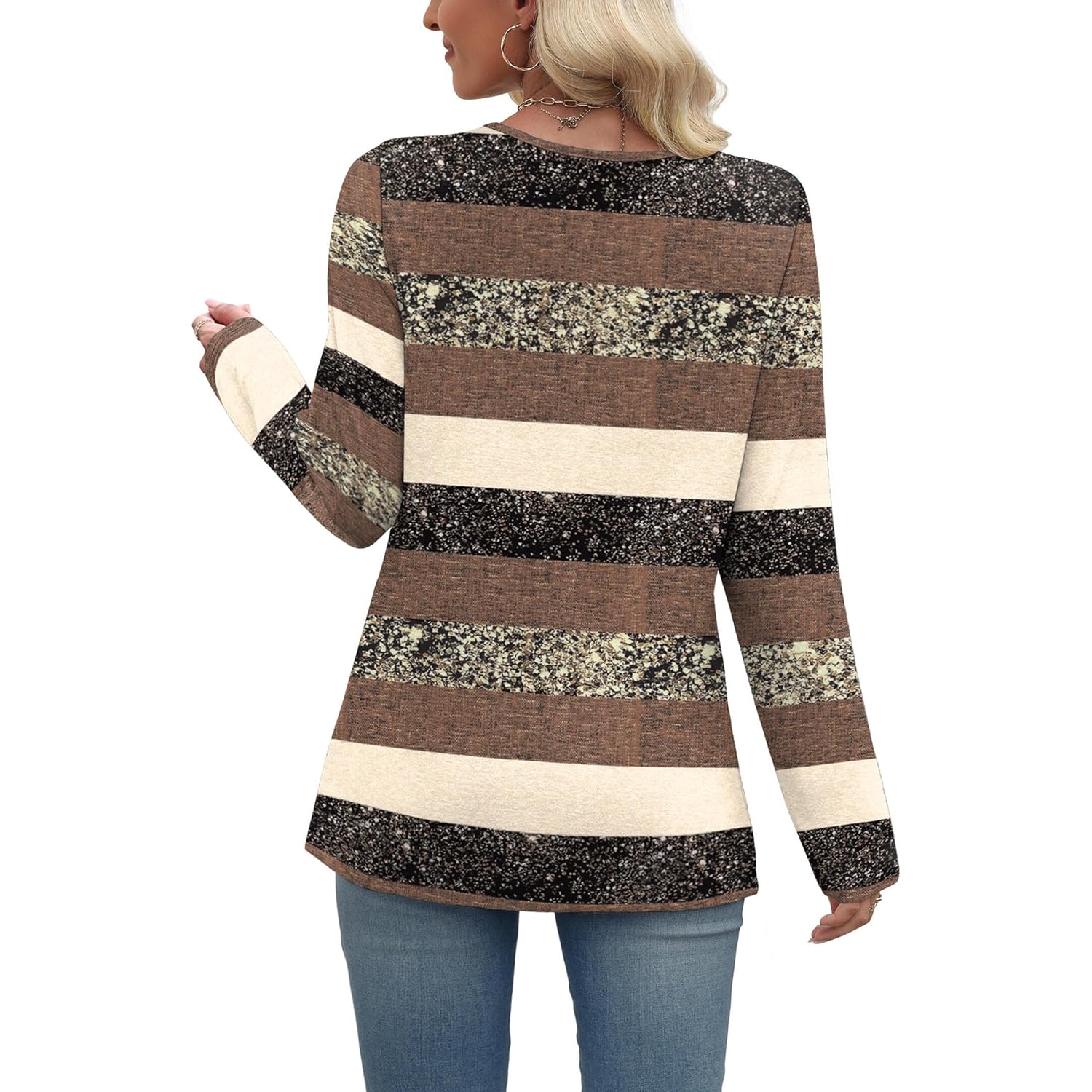 WIHOLL långärmad skjorta for Dam Fall Outfits v‑ringning - Image 5