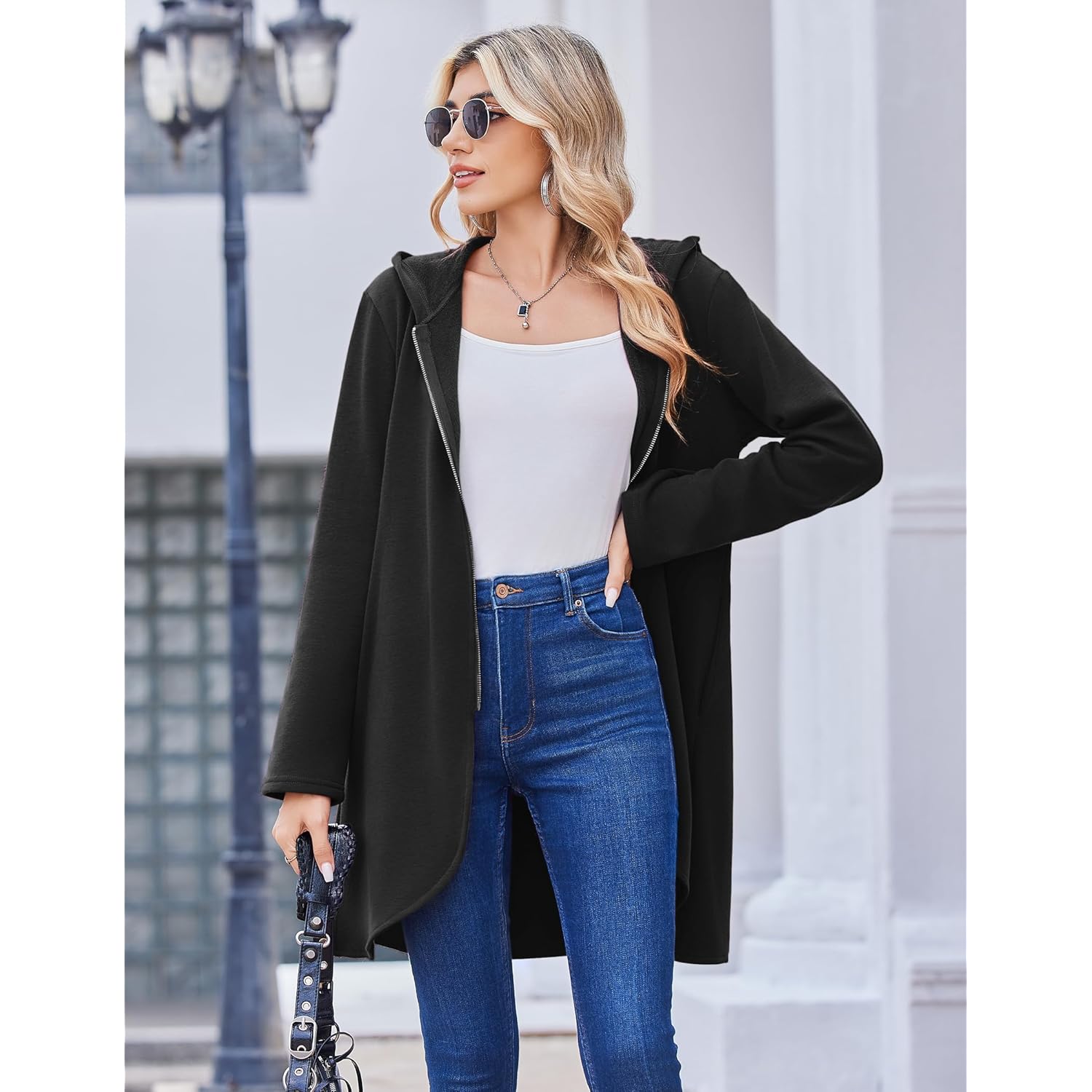 Zeagoo Dam Fall Jacket 2025 dragkedja hoodie Long - Image 3