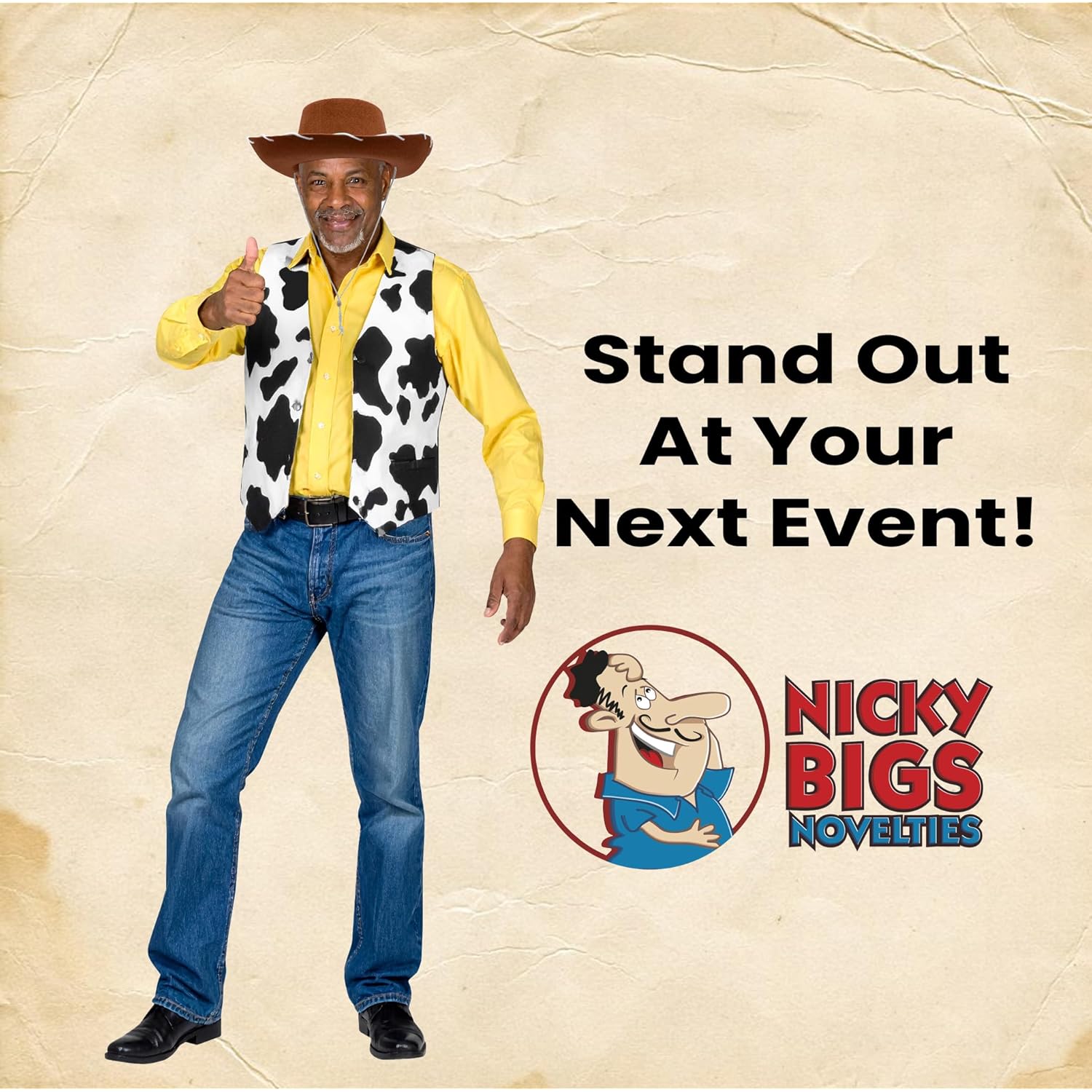 Nicky Bigs Novelties Adult Western Sheriff Costume hatt - Image 6