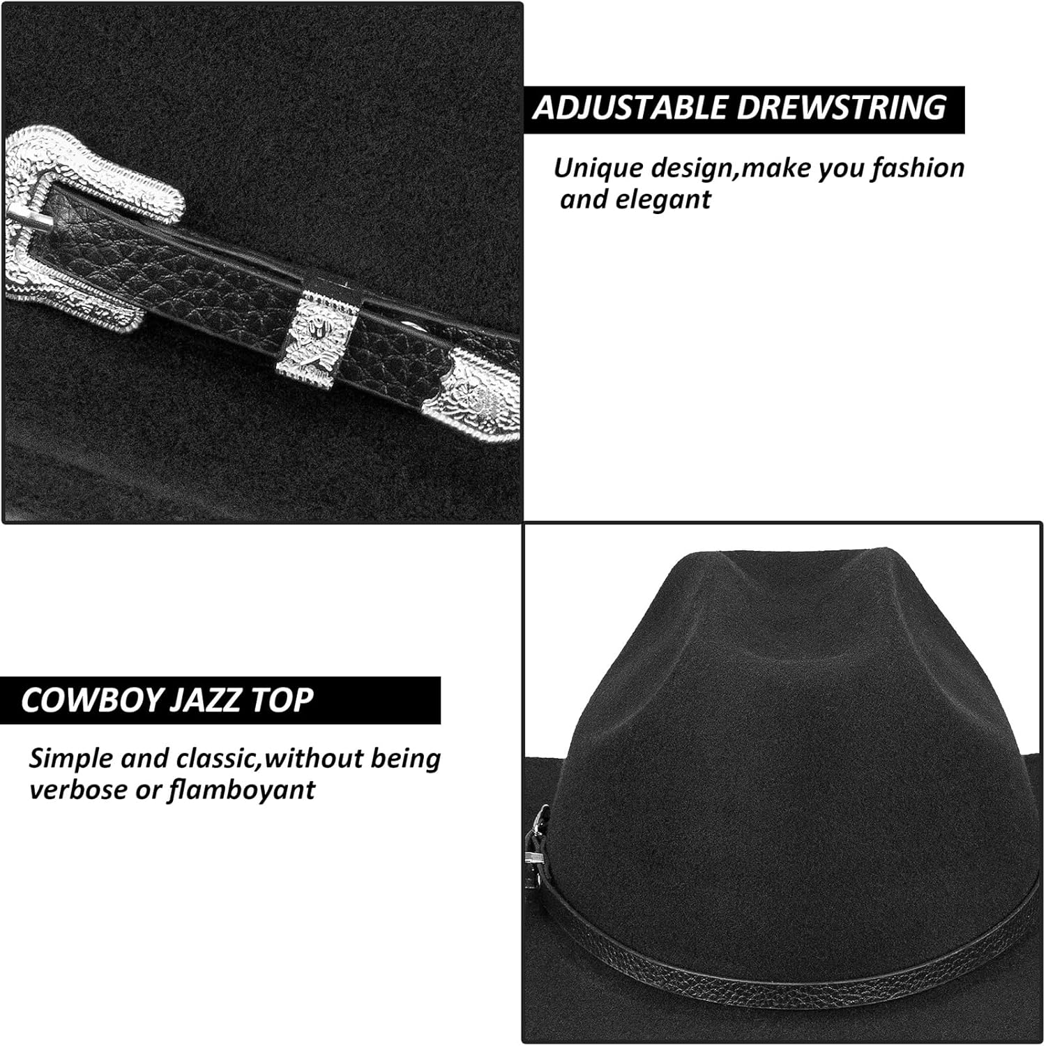 Western Cowboy hatt for Men Women Classic Roll - Image 4