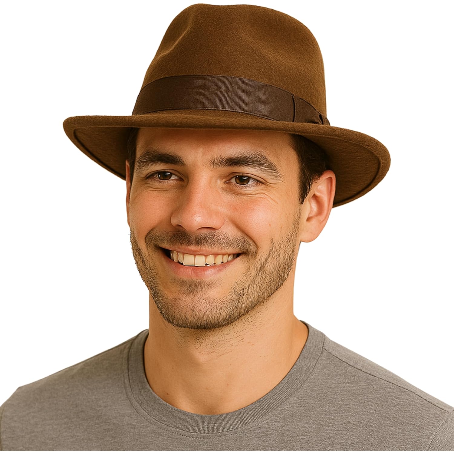 Loxdonz Adult brun fedora hatt - Cosplay Halloween - Image 2